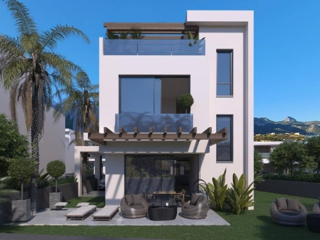 Schöner Bungalow und Maisonette-Villa mit 3 Schlafzimmern zum Verkauf, Lage Azure Conse in der Nähe von Esentepe Beach, Korineum Golf Club Esentepe Girne