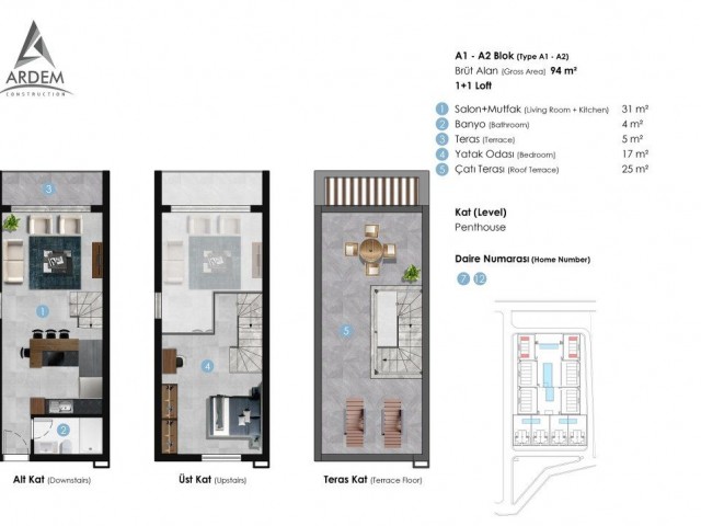 Adorable Studio 1,2 And 3 Bedroom Apartment For Sale Location Aventurine Esentepe Girne