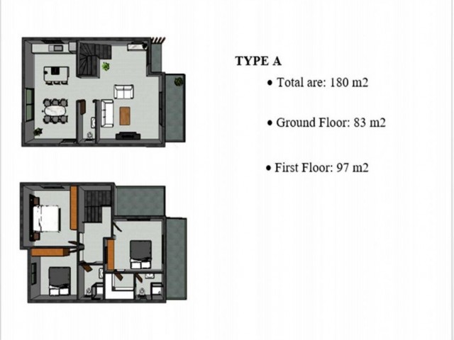 3 Bedroom Villa For Sale Location Edremit Girne (with breathtaking of five fingers mountains and the Mediterranean sea views)