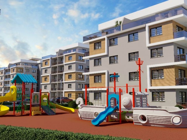 1+1-, 2+1- und 3+1-Wohnungen auf einem Grundstück mit Langzeitpool des Unternehmens in Geçitkale, dem neuen Star Nordzyperns