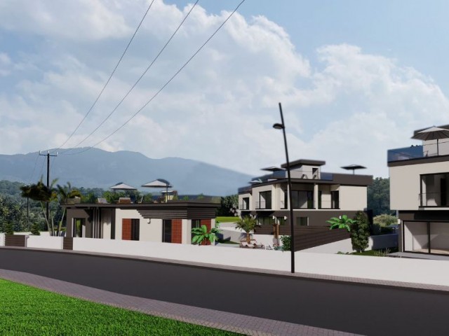 3+1 Luxury Villas with Sea View and Pool for Sale in Kyrenia Esentepe