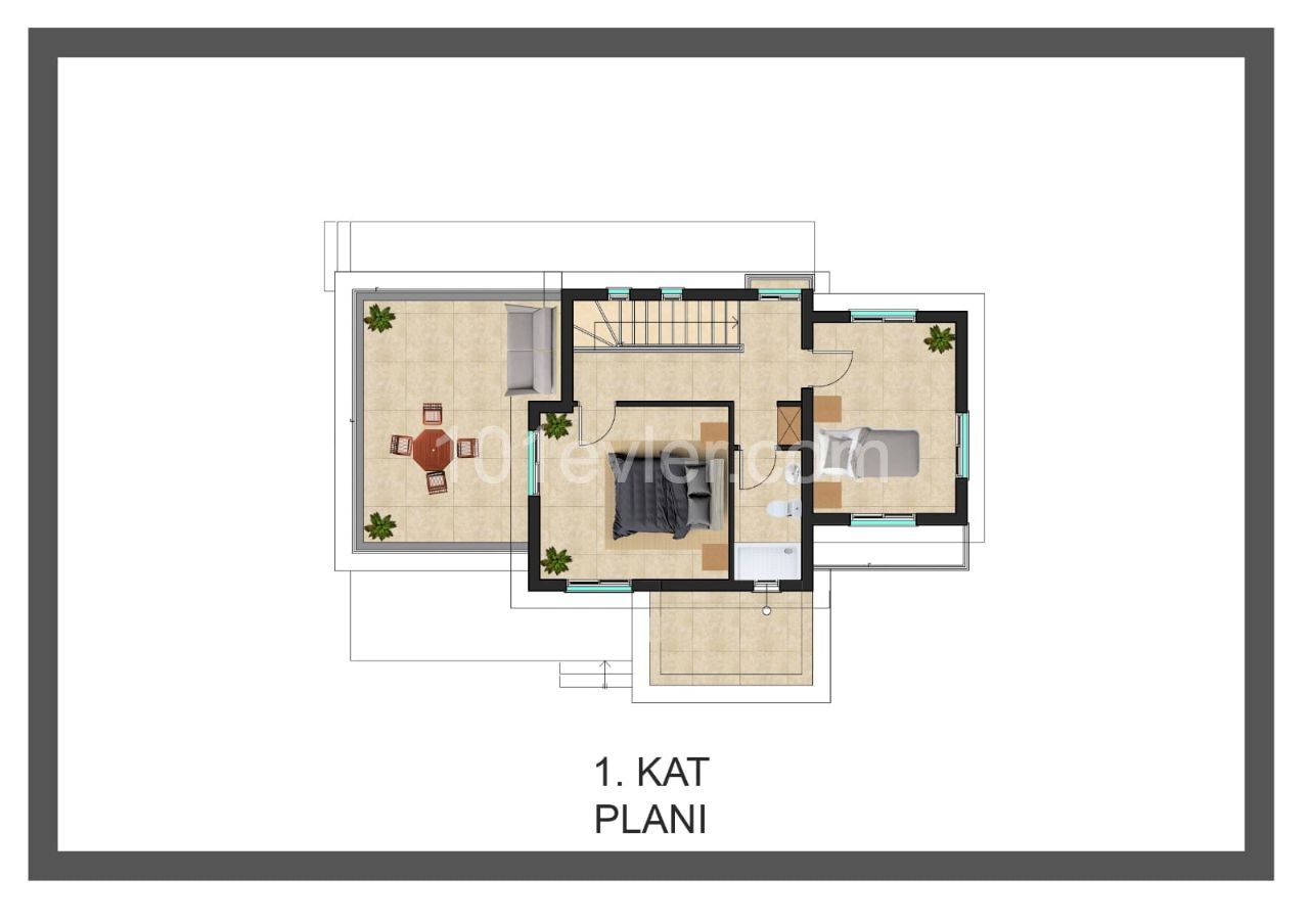 LAPTA'DA SATILIK PROJEDE  3+1 MUSTAKİL EŞYASIZ VİLLA