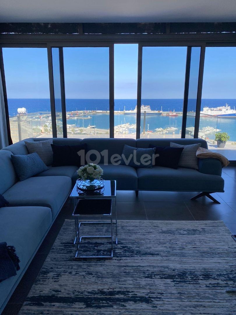 2 + 1 LU LLOGARA PENTHOUSE APARTMENT MIT VOLLEM MEERBLICK IN KYRENIA YENI IMAN ** 