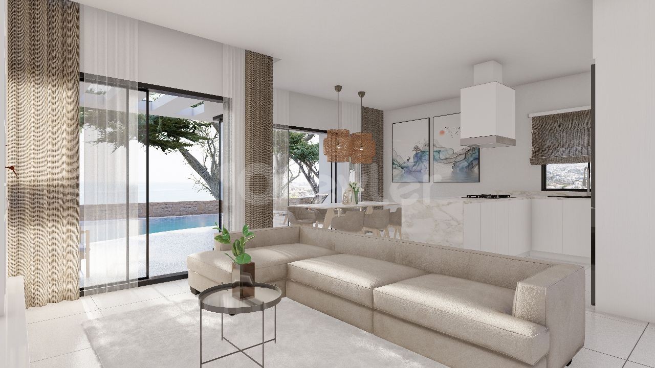 GIRNE BAHÇELİ 4+1 VILLA WITH PRIVATE POOL, ROOF TERRACE DELIVERED MARCH 2024