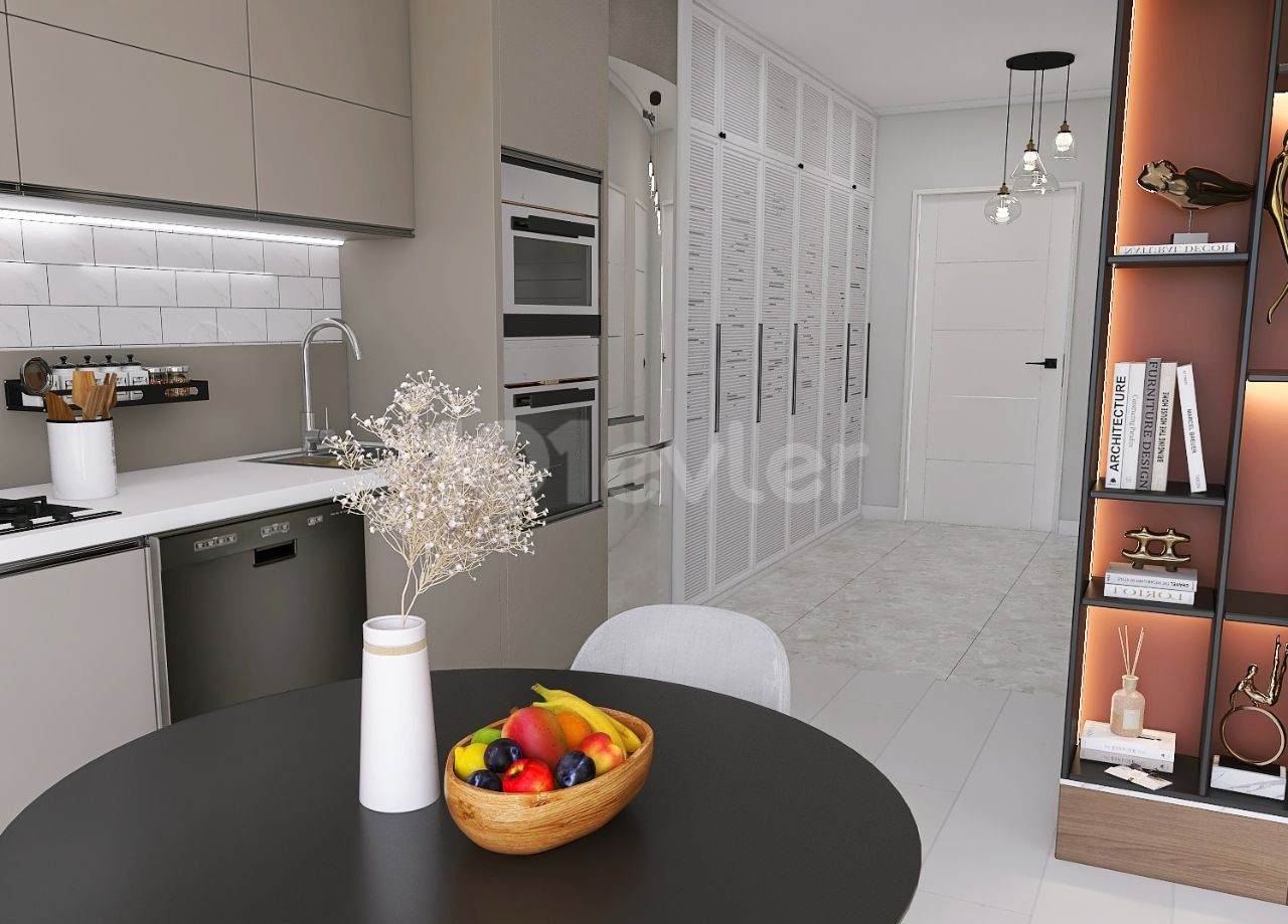 GIRNE BAHÇELİ 1+1 LUXURIÖSE WOHNUNG MIT POOL, DACHTERRASSE, GELIEFERT IM MÄRZ 2024