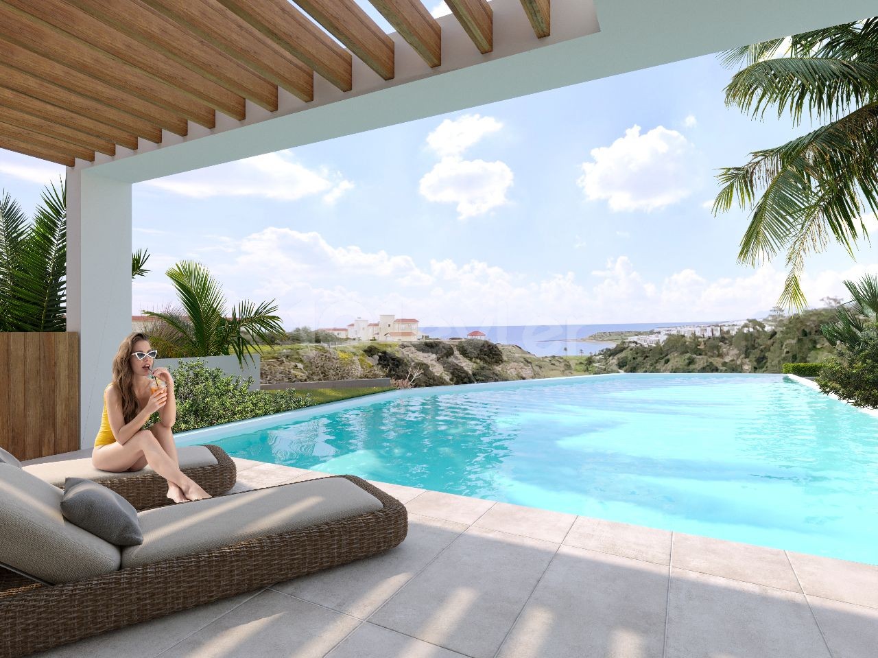 GIRNE BAHÇELİ DUPLEX 2+1 DACHTERRASSENVILLA MIT PRIVATEM POOL, GELIEFERT IM MÄRZ 2024