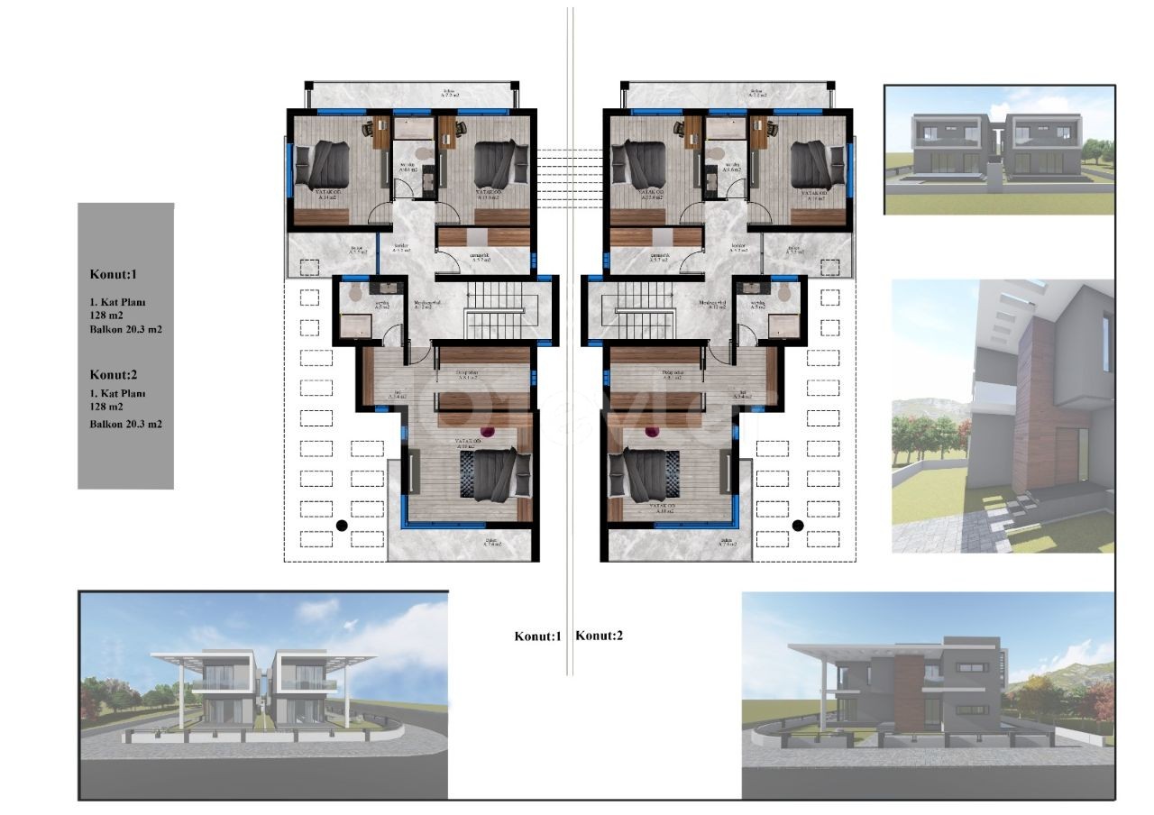 Neu fertig 4+1 Sehr luxuriöse Villen in Hamitköy ** 