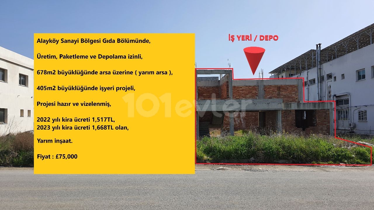 Alayköy Industrial zone FOOD SECTION, WORKPLACE / WAREHOUSE FOR SALE... ** 