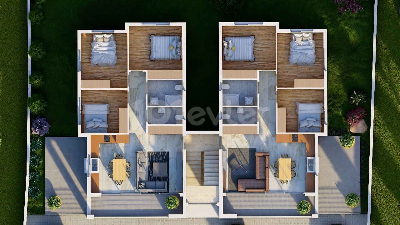 3+1 2 Floor Flats for Sale in Dumlupınar