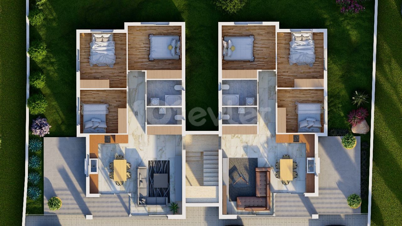 3+1 2-stöckige Wohnungen zum Verkauf in Dumlupınar