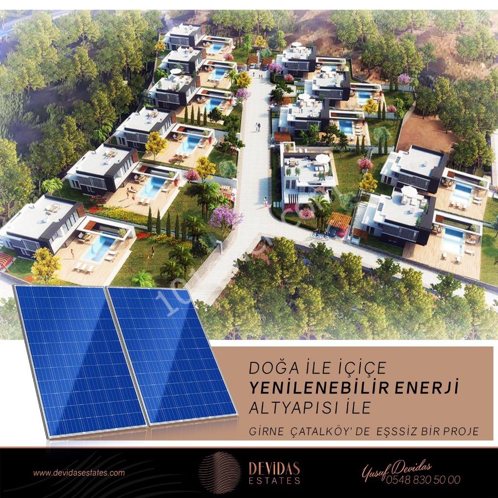 Girne, Çatalköy’de, 4+1 Satılık Villa | Lüks, Geniş Bahçe ve Havuzlu