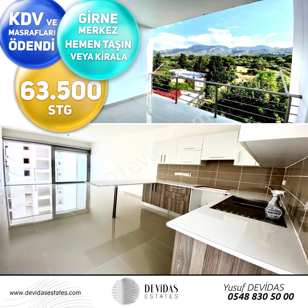 Girne Merkez’de 2+1 Satılık Daire | KDV ve Masrafları Ödemiş