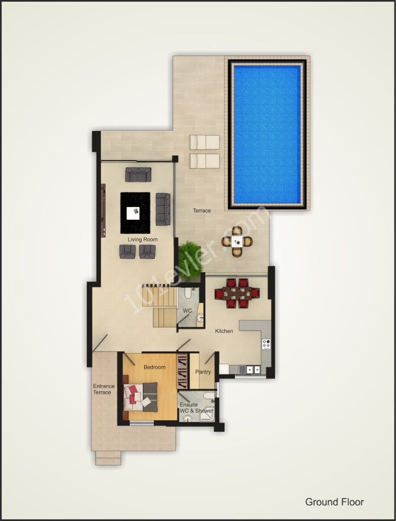 4+1 Villa zum Verkauf in Kyrenia Chatalköy / Pool und ruhig ** 