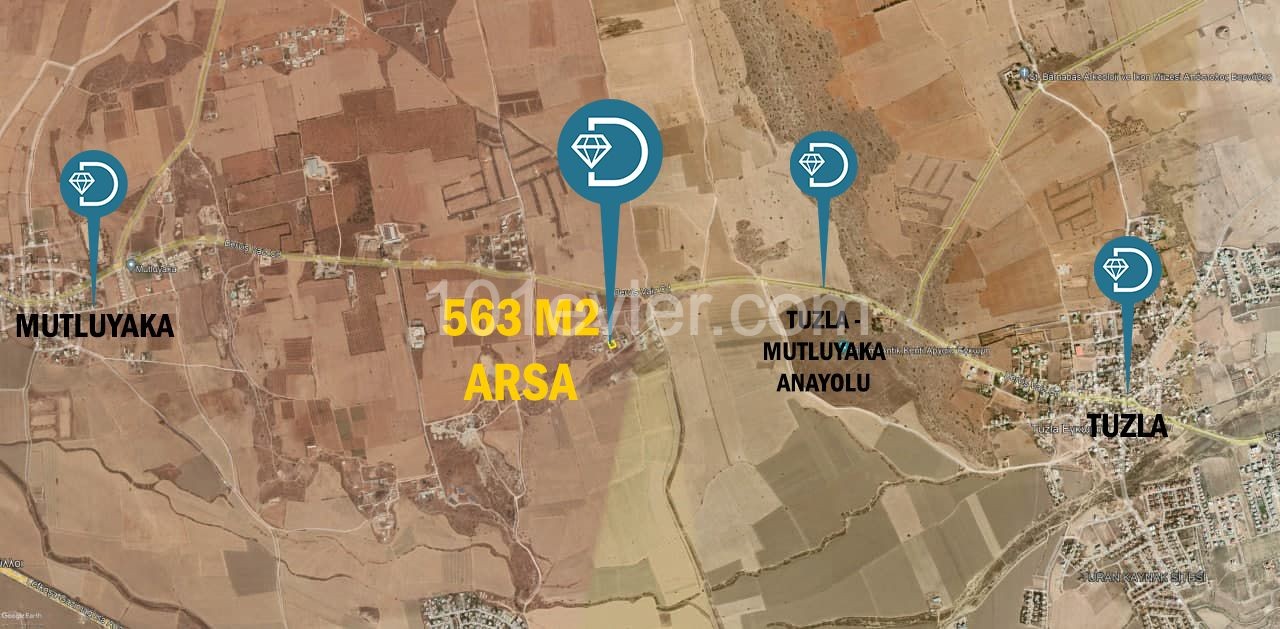 Mutluyaka, Mağusa'da Satılık 563m² Arsa