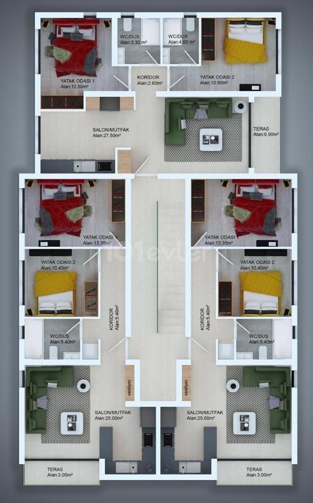 2+1, ENSUITE, QUALITY, LUXURIOUS APARTMENTS in LEFKOŞA KÜK KAYMAKLI!