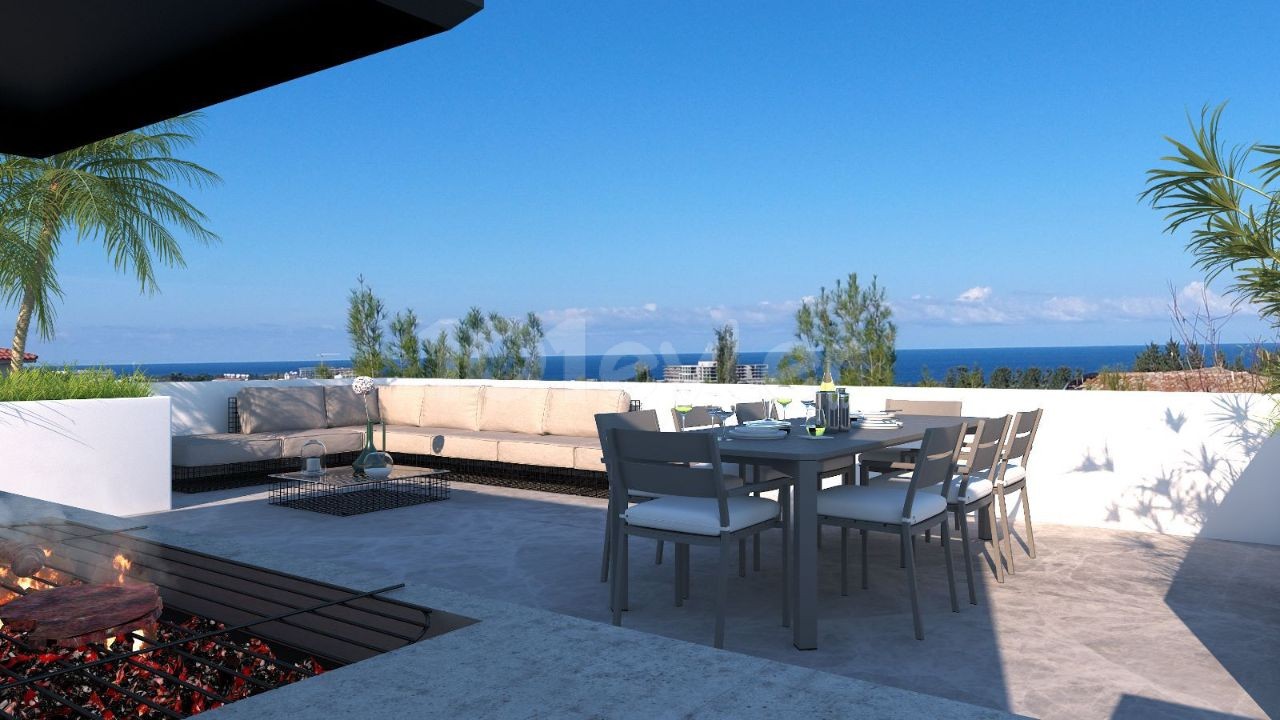 4+1 TÜRKISCHE VILLA MIT PRIVATEM POOL, TERRASSE, MEERESBLICK MIT BODRUM in ÇATALKÖY!