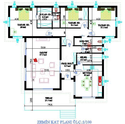 180 m2 3+1 SINGLE DECKER DETACHED HOUSE in A Full Plot in Kanlikoy, Nicosia 145.000 STG ** 