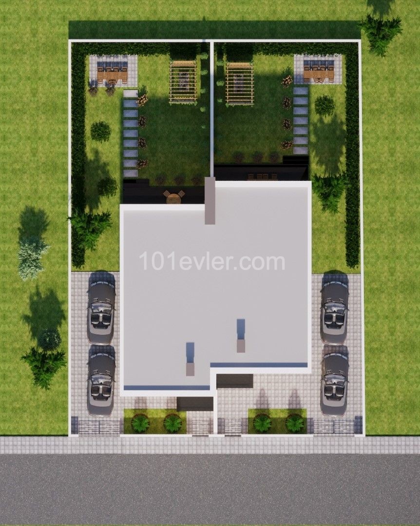 Moderne und luxuriöse Doppelvillen mit großem Garten in Hamitköy zu Preisen ab 159.000 STG ** 