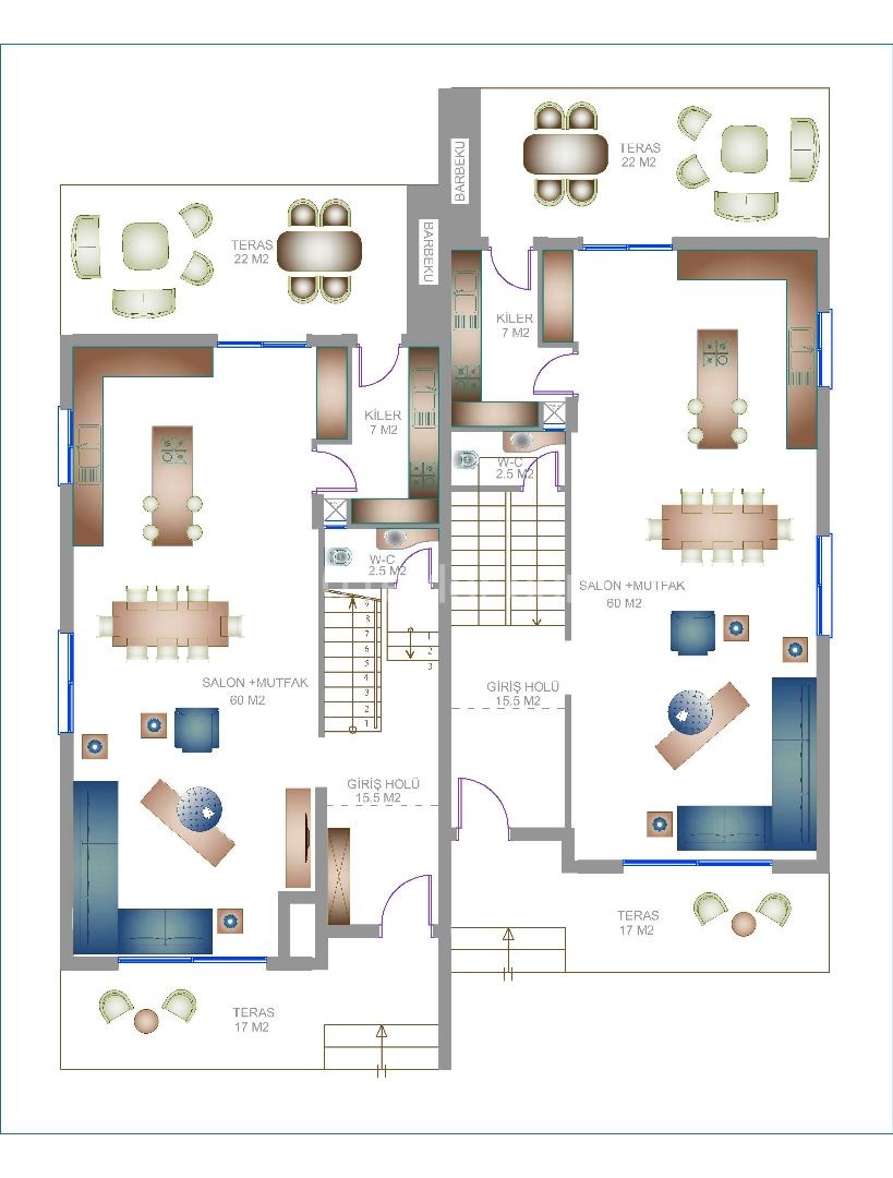 Hamitköy'de Geniş Bahçeli, Modern ve Lüks İkiz Villa 170,000stg