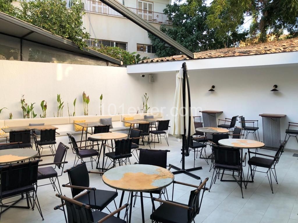 Modern 200 m2 sublease cafe restaurant with inner garden in Nicosia Surlariçi 23,000 stg ** 