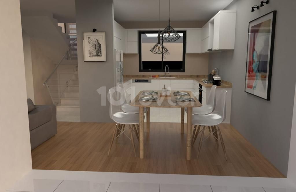 Lapta’da satılık 3+1 145 m2 ortak havuzlu ikiz villa 149.000 stg