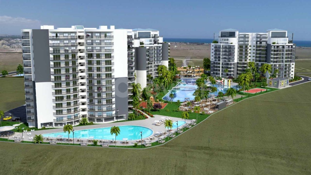 İSKELE LONGBEACH DE ÖDÜLLÜ BİR PROJE DE SATILIK DAİRELER 98,500stg'den BAŞLAYAN FİYATLARLA 