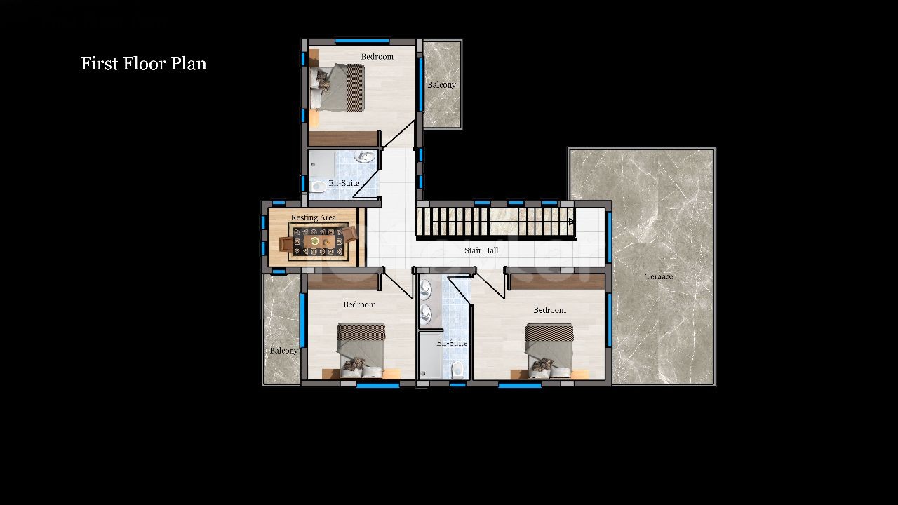 Lapta’da Satılık Süper Lüks 4+1 ,220 m² Havuzlu Villa 380,000stg