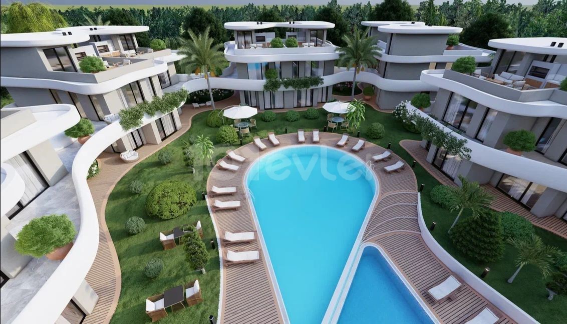 MIT SEINER BESONDEREN ARCHITEKTUR, 3+1 DOPPEL- UND 4+1 FREISTEHENDE VILLA-OPTIONEN IN KYRENIA LAPTA MIT PREISEN AB 220.000 STG