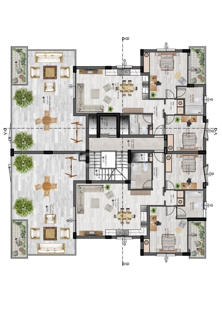 In Küçük Kaymaklı Zentrale Lage 2+1 110 m² Innenbereich + 60 m² Terrasse mit Aufzug Türkisch hergestelltes Penthouse zum Verkauf 88.000 Stg