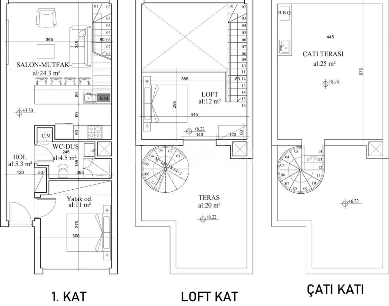 Студия, Studio Loft, 1+1,2+1,1+1 Апартаменты Loft ждут вас в нашем проекте, который находится в пешей доступности от моря, по цене от 259 000 стг.