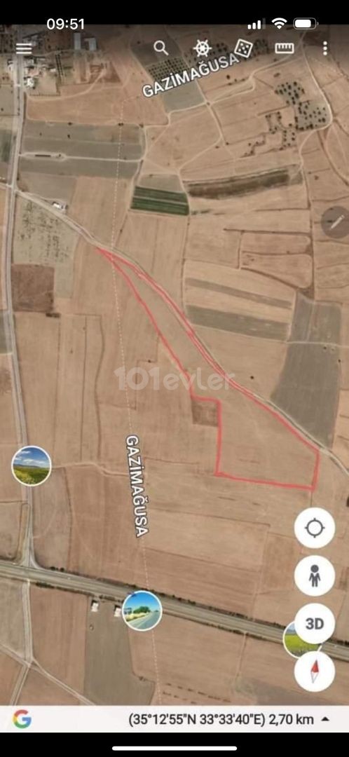 22.000 stg acre of ready land for sale parceling project on Famagusta Main Road