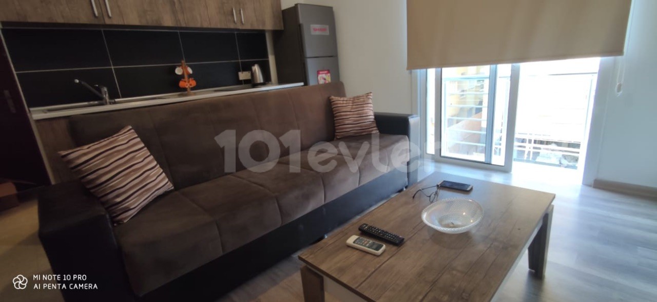 1 + 1 apartment for rent 10 minutes walking distance to Daü in Famagusta water internet dues weekly room cleaning included in the price with campaign prices for the summer ayırtın‼️