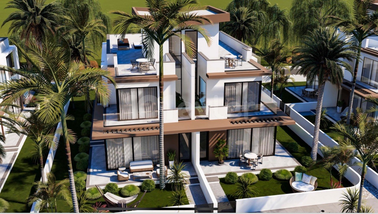 3+1 TWIN VILLAS WITH ROOF TERRACE STARTING FROM 295.000 STG IN FAMAGUSTA YENİBOĞAZİÇİ AREA