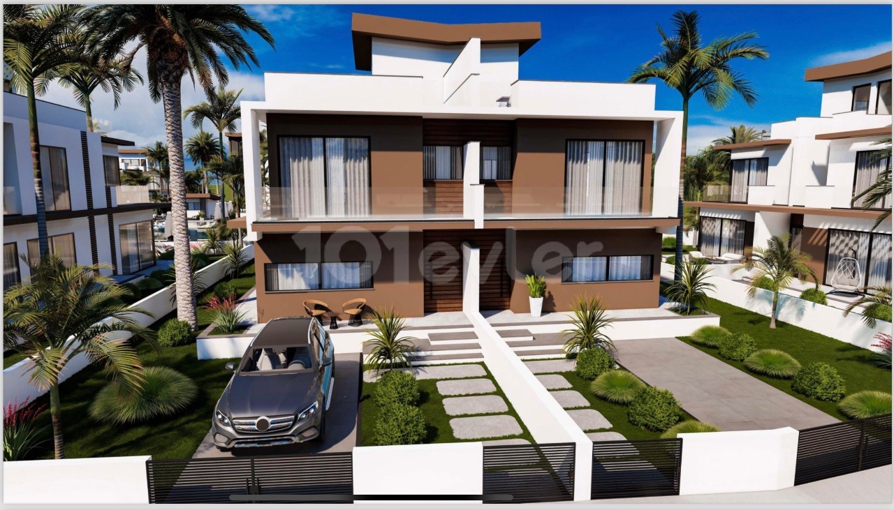 3+1 TWIN VILLAS WITH ROOF TERRACE STARTING FROM 295.000 STG IN FAMAGUSTA YENİBOĞAZİÇİ AREA