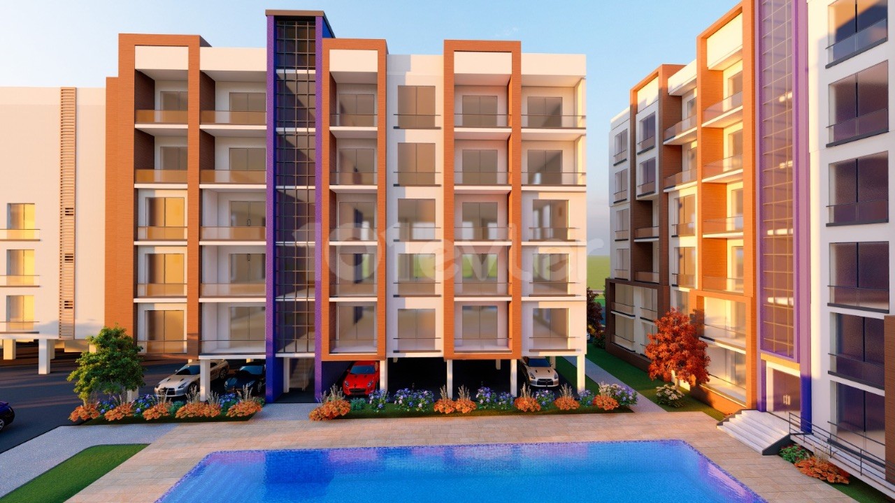 Brand new 1+1 flat delivered after 15 months in a secure site with pool in Famagusta Çanakkale region ❕ Call us before you miss the latest opportunities with 35% down payment and interest-free easy payment plan until delivery❕