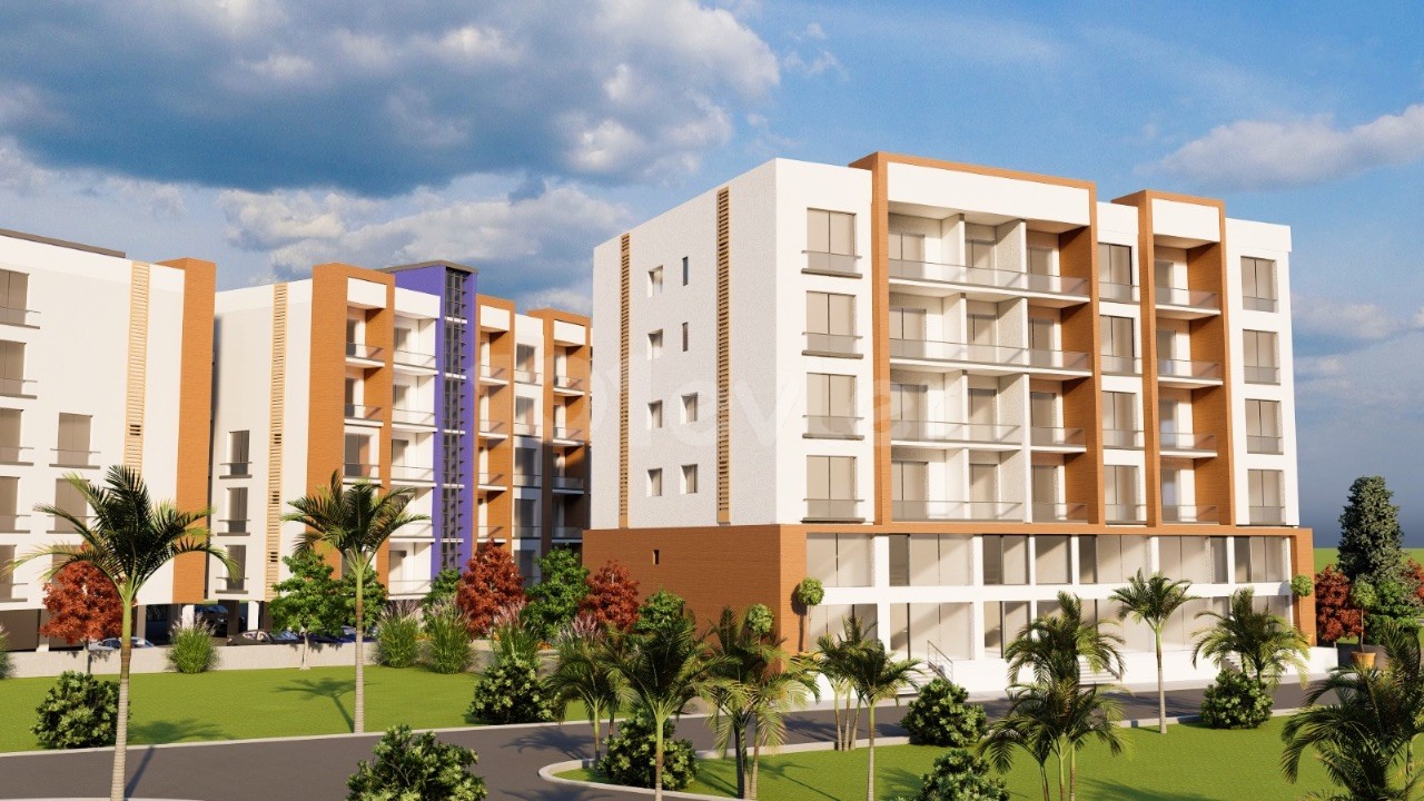 آپارتمان جدید 1+1 تحویل پس از 15 ماه در یک سایت امن با استخر در منطقه فاماگوستا چاناکاله