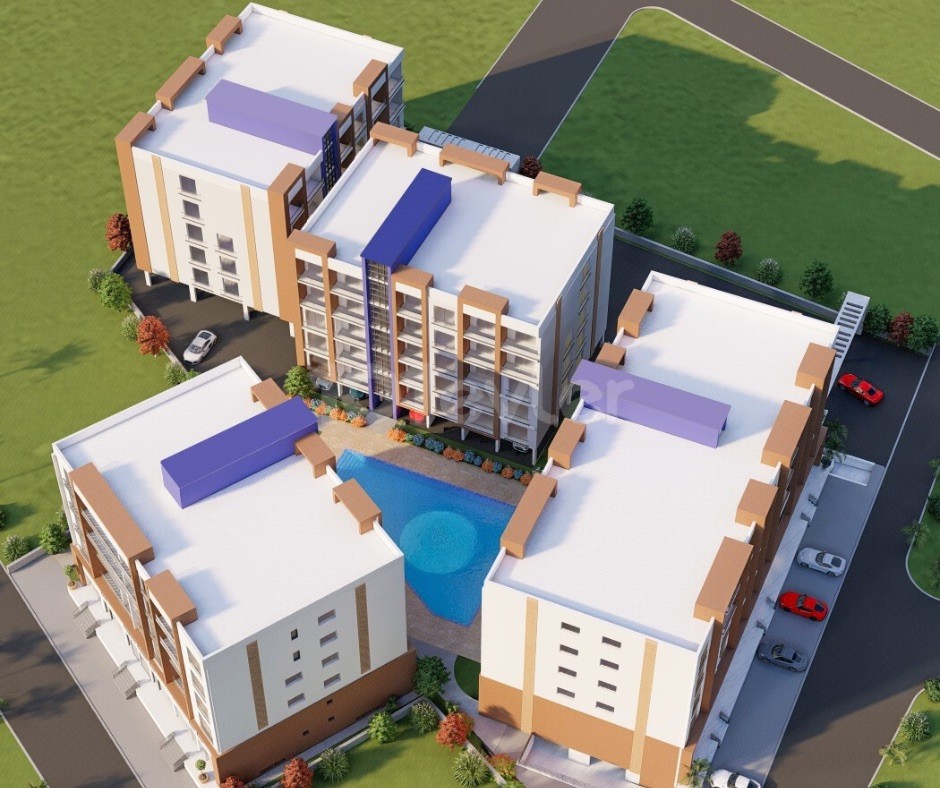 90 m2 geräumige 2+1 Loft-Wohnungen in einem Komplex mit Pool in der Region Famagusta Çanakkale ❕❕
