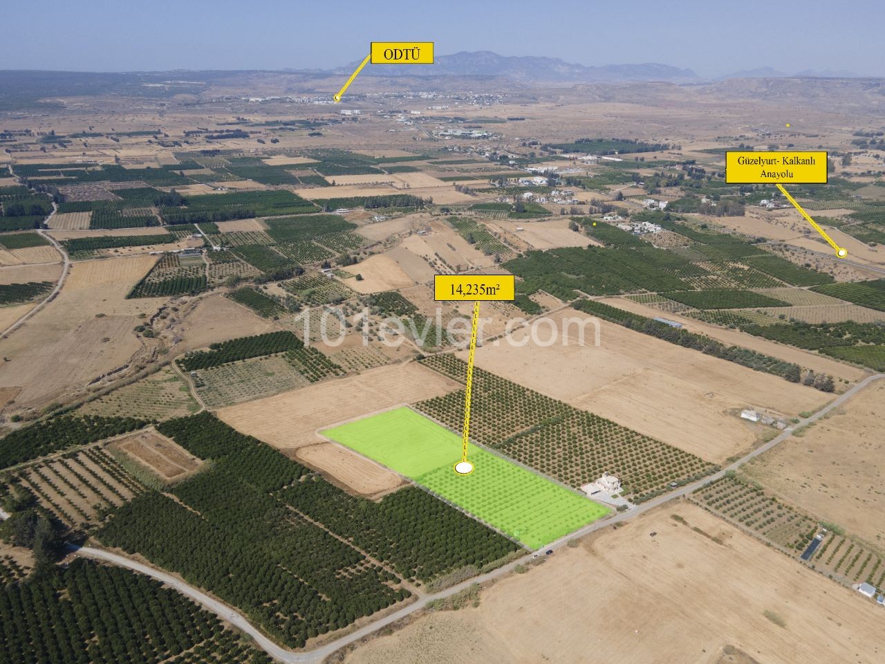 The Value of Güzelyurt is in the Fastest Rising Area, 2 minutes from the Center. AN INVESTMENT OPPORTUNITY OF 14,179 m2 at A distance of! ** 