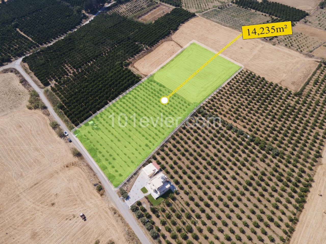 The Value of Güzelyurt is in the Fastest Rising Area, 2 minutes from the Center. AN INVESTMENT OPPORTUNITY OF 14,179 m2 at A distance of! ** 