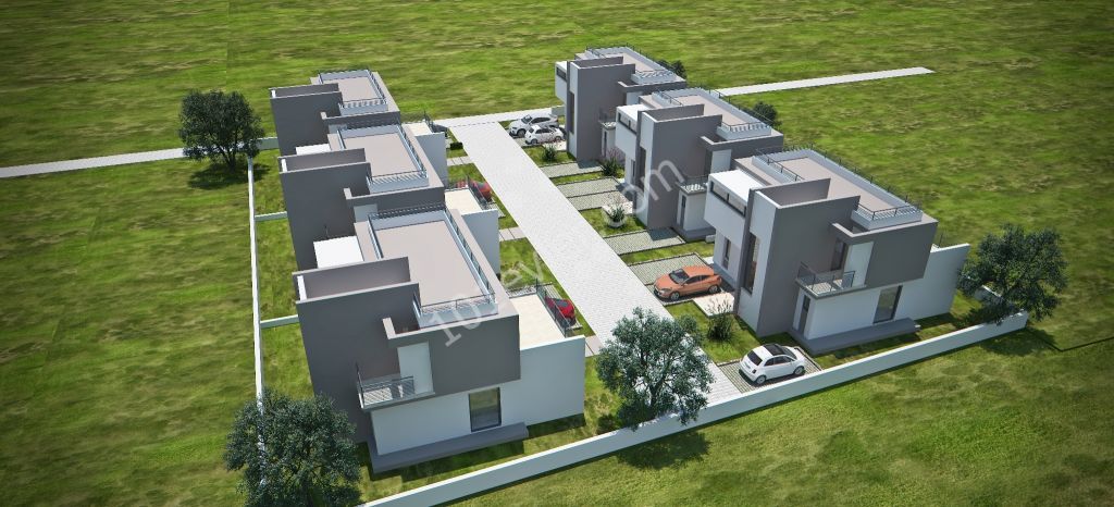 Modern architectural duplex villas with fully detached gardens intertwined with nature in Kyrenia-Bosphorus (* 25,000 GBP Down Payment, Balance Delivery) ** 