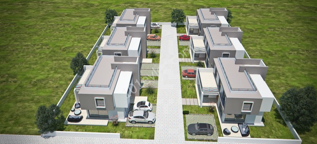 Modern architectural duplex villas with fully detached gardens intertwined with nature in Kyrenia-Bosphorus (* 25,000 GBP Down Payment, Balance Delivery) ** 