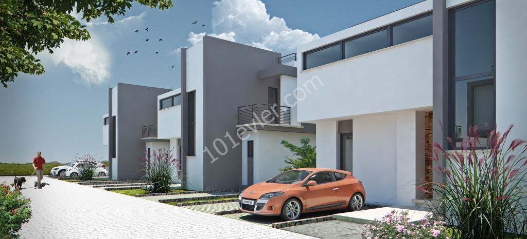 Modern architectural duplex villas with fully detached gardens intertwined with nature in Kyrenia-Bosphorus (* 25,000 GBP Down Payment, Balance Delivery) ** 