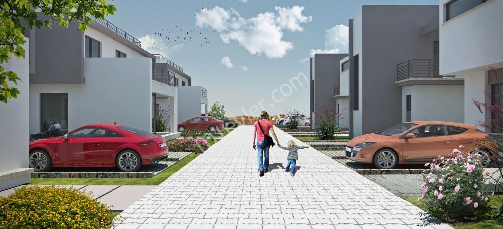 Modern architectural duplex villas with fully detached gardens intertwined with nature in Kyrenia-Bosphorus (* 25,000 GBP Down Payment, Balance Delivery) ** 