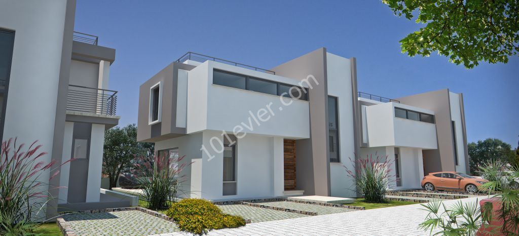 Modern architectural duplex villas with fully detached gardens intertwined with nature in Kyrenia-Bosphorus (* 25,000 GBP Down Payment, Balance Delivery) ** 