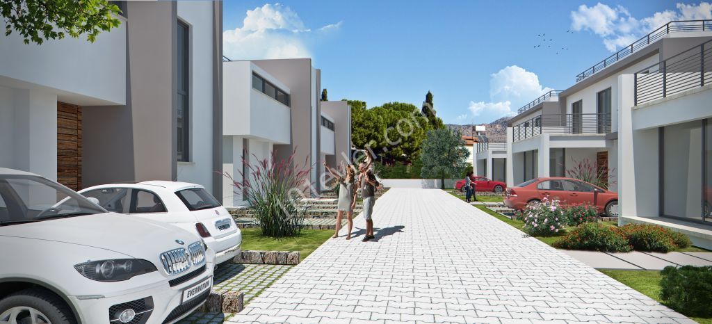 Modern architectural duplex villas with fully detached gardens intertwined with nature in Kyrenia-Bosphorus (* 25,000 GBP Down Payment, Balance Delivery) ** 