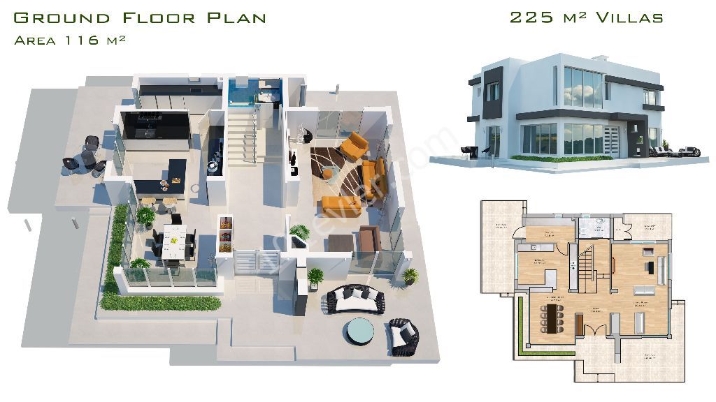 Yeni Boğaziçi'nde satılık 4+1 villa 19 ay sonra teslim toplam 595 m2 garajlı