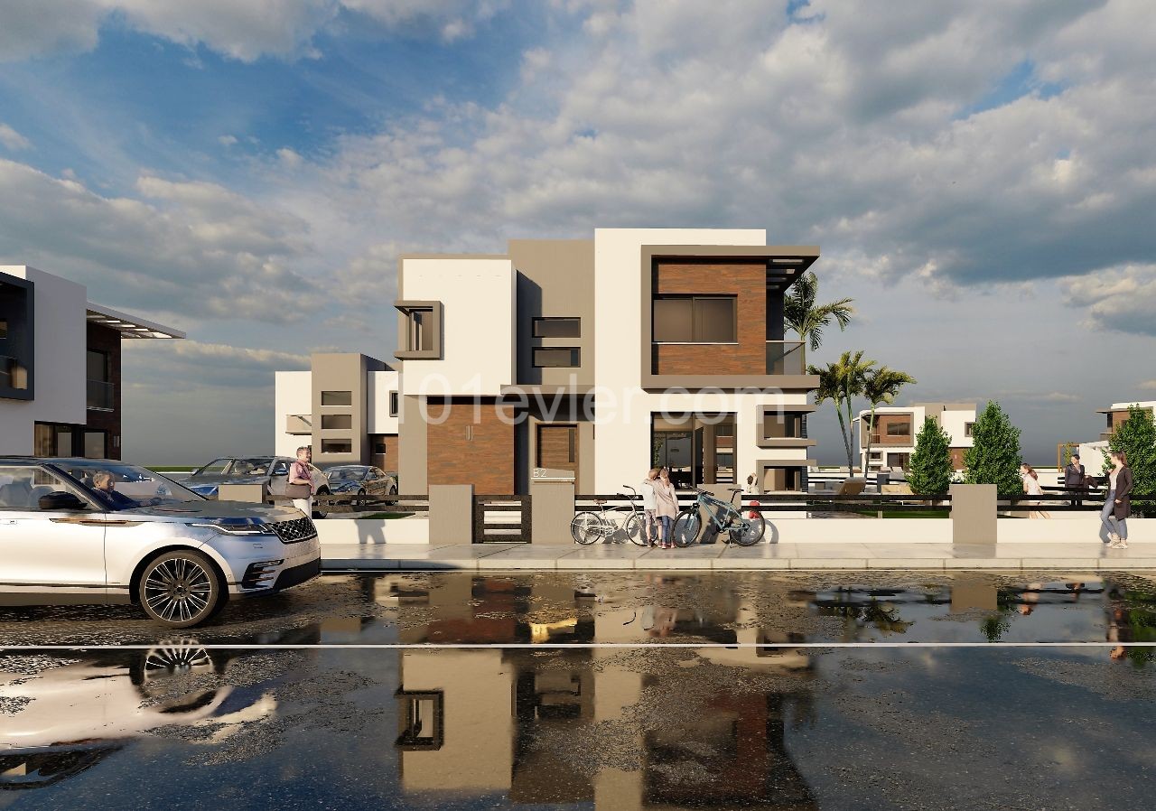 238,500£ 79m2 luxury 2+1 villa under construction next to the industry in the İskele Gardens area ** 