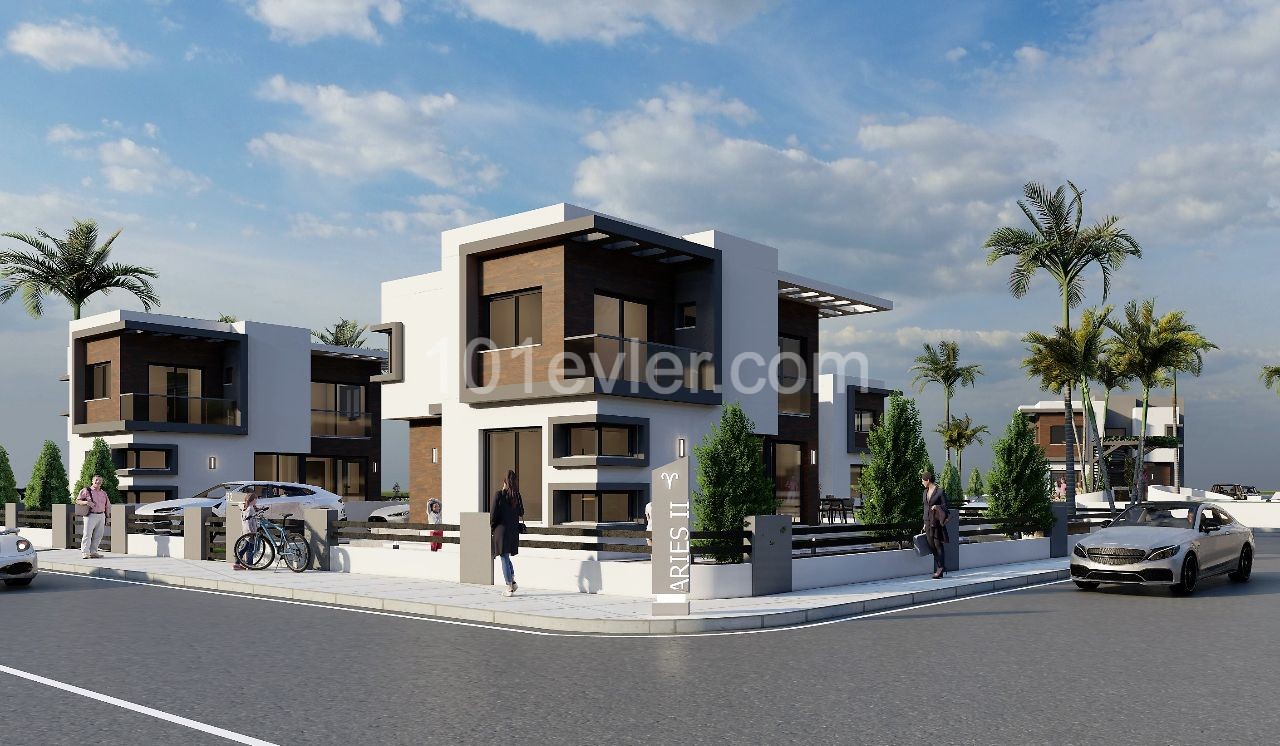 238,500£ 79m2 luxury 2+1 villa under construction next to the industry in the İskele Gardens area ** 