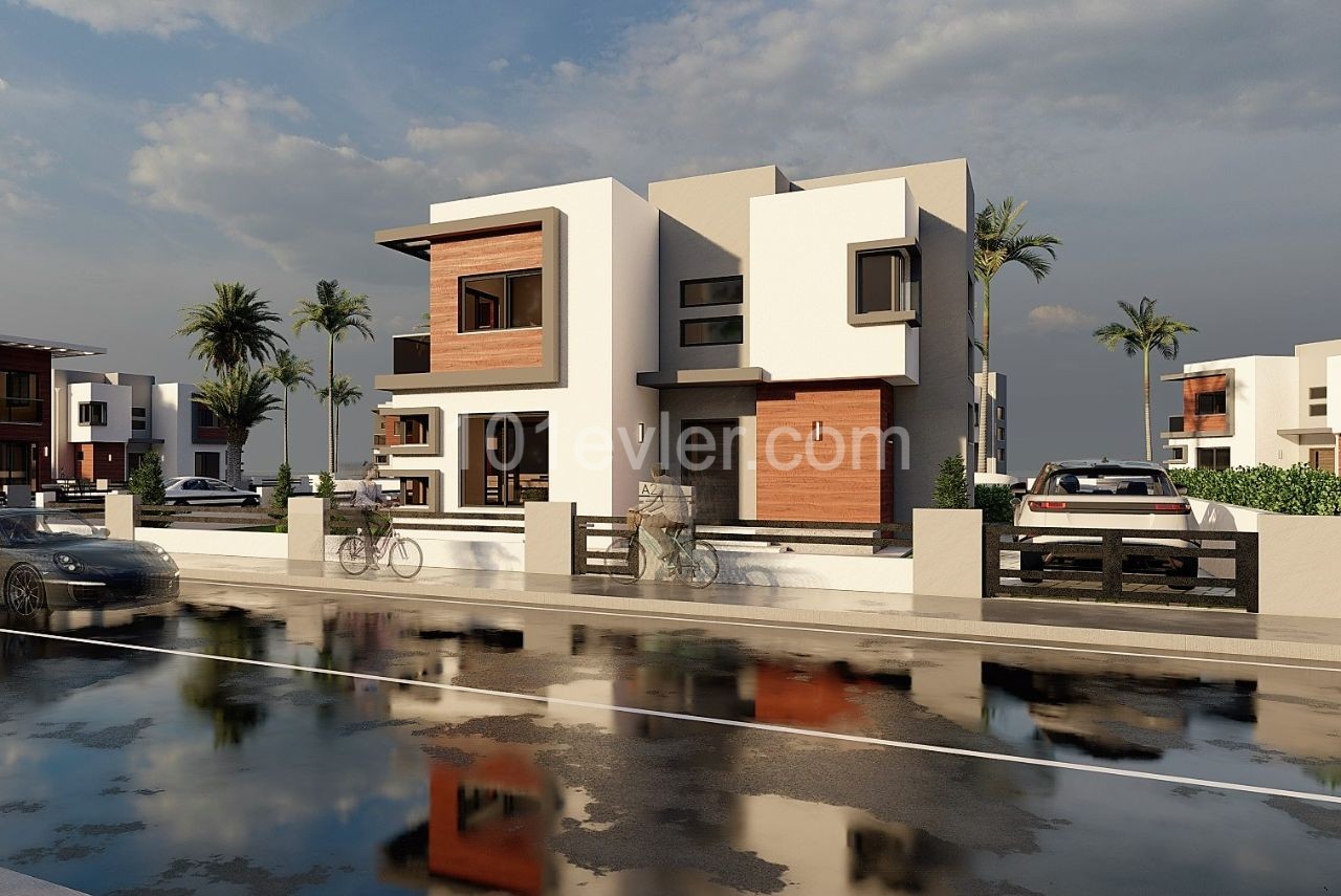 238,500£ 79m2 luxury 2+1 villa under construction next to the industry in the İskele Gardens area ** 