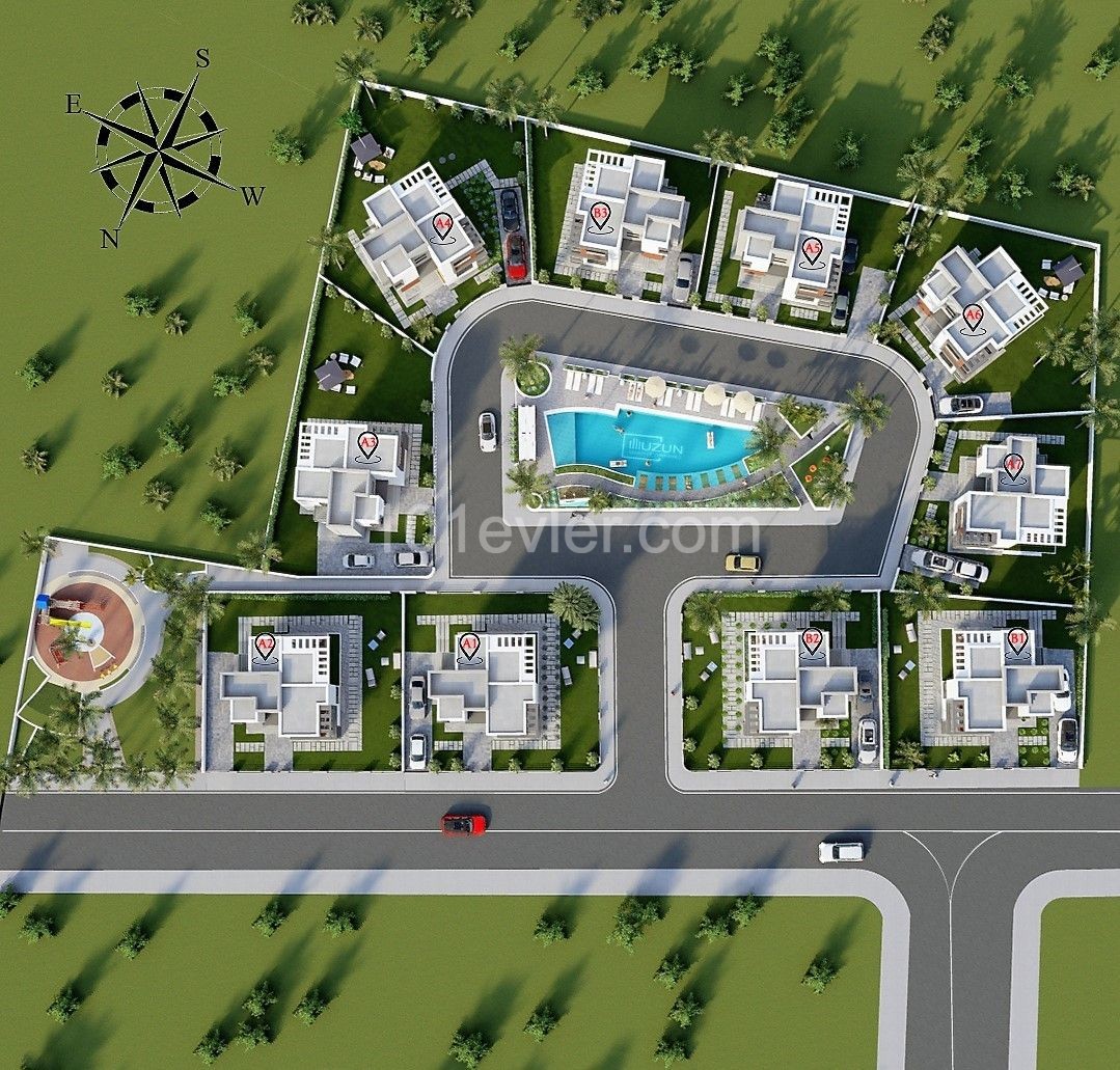 238,500£ 79m2 luxury 2+1 villa under construction next to the industry in the İskele Gardens area ** 